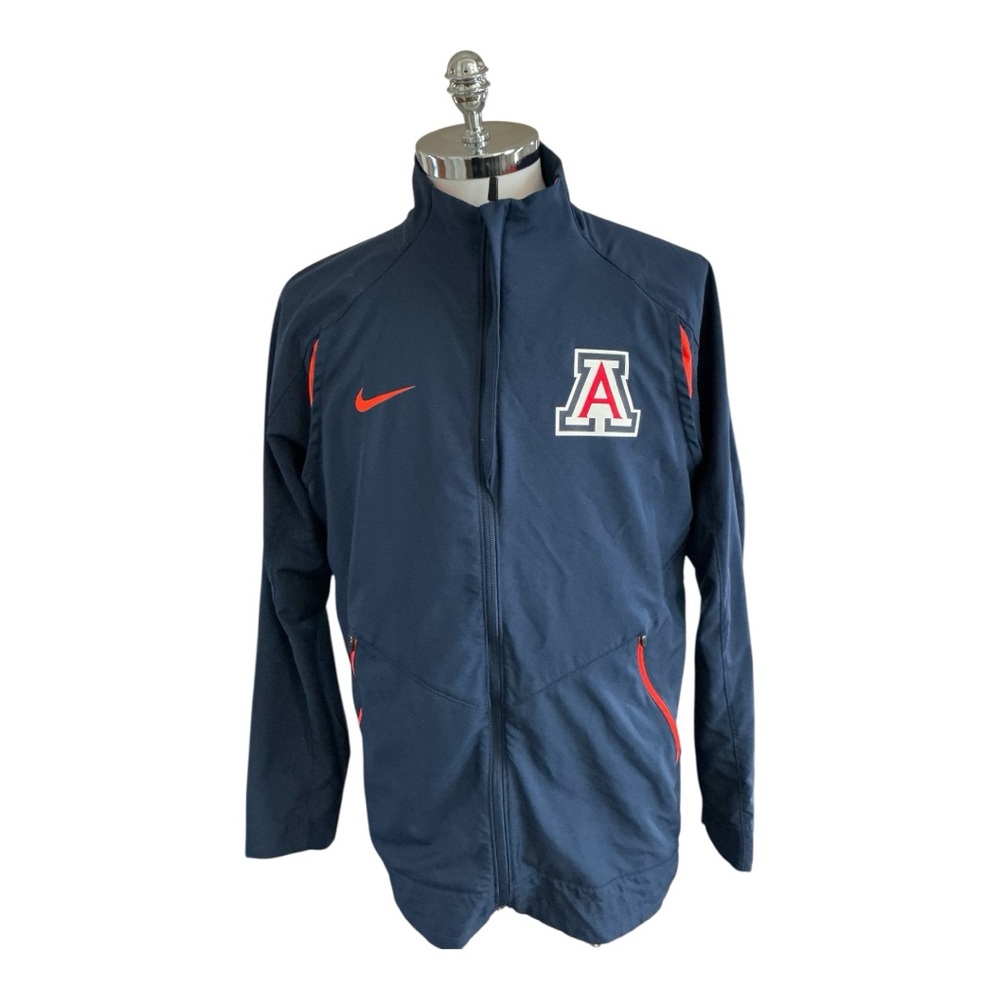 Nike Arizona Wildcats Sz L Dri-Fit NCAA Mens Blue Orange Full Zip Vented Jacket